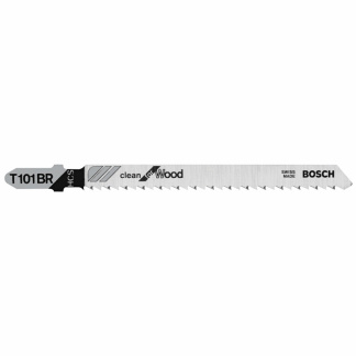 Bosch T101BR 4" 10TPI Reverse Pitch HCS Jig Saw Blades (Clean Top Cut - Wood, Plastic, OSB, Laminate) 5PK