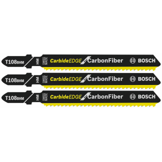 Bosch T108BHM3 3-5/8" 12TPI Carbide Jig Saw Blades (Carbon Fiber, Difficult Materials) 3PK