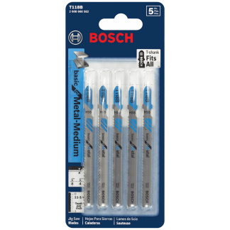 Bosch T118B 3-5/8" 11-14TPI Vari-Tooth  HSS Jig Saw Blades (Thin-Medium Metal - Ferrous & Non-Ferrous) 5PK