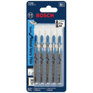 Bosch T118G 3-5/8" 36TPI HSS Jig Saw Blades (Very Thin Metal - Ferrous & Non-Ferrous) 5PK