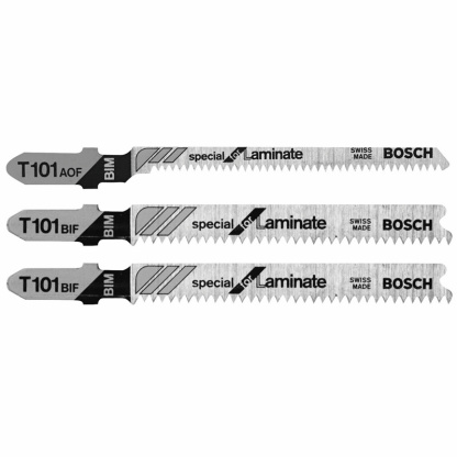 Bosch T503 T-Shank 3pc Jig Saw Blade Set (Hardwood, Laminate Flooring)