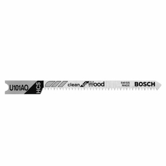 Bosch U101AO 2-3/4" 20TPI HCS Jig Saw Blades (Wood Clean Curved Cuts) 5PK