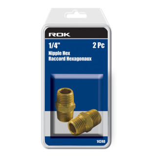 ROK 14240 NIPPLE-HEX 1/4 IN. 2PC.