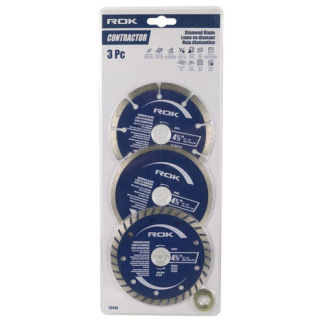 ROK 26440 4-1/2 IN DIAMOND BLADE SET 3PC