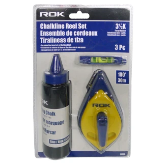 ROK 28602 Chalk Line Reel Plastic 3pc