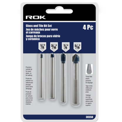 ROK 36550 GLASS & TILE BIT SET 4PC