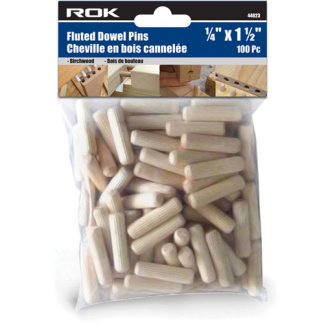 ROK 44023 DOWEL PINS FLUTED 1/4X1-1/2IN