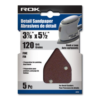 ROK 44744 DETAIL SANDPAPER 120GRIT 5PC