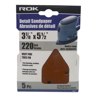 ROK 44747 DETAIL SANDPAPER 220GRIT 5PC