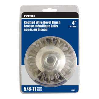 ROK 45117 WIRE BEVEL BRUSH 4INCH KNOT