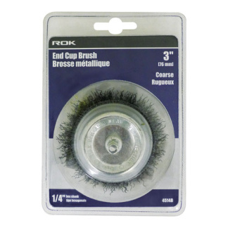 ROK 45148 END CUP BRUSH 3INCH COARSE