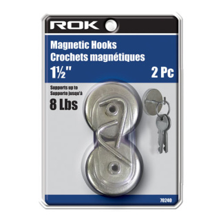ROK 70240 MAGNETIC HOOKS 1 1/2IN 8LB
