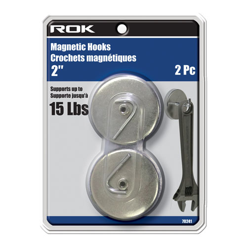 ROK 70241 MAGNETIC HOOKS 2IN 15LB