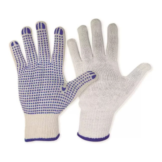 ROK 70802 12PK LG/XL Cotton Liner Gloves with PVC Dots