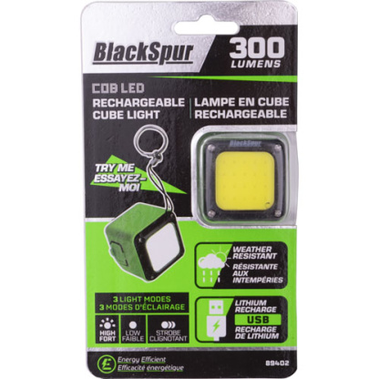 BLACKSPUR 89402 COB LED CUBE LIGHT, RECHARGEABLE