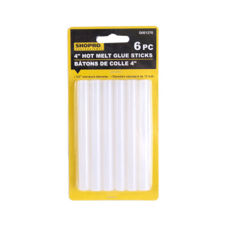 SHOPRO G001370 Glue Stick Carded 6 Pc Clear