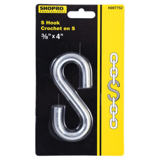 SHOPRO H007752 1pc 3/8" NICKEL-PLATED S-HOOK