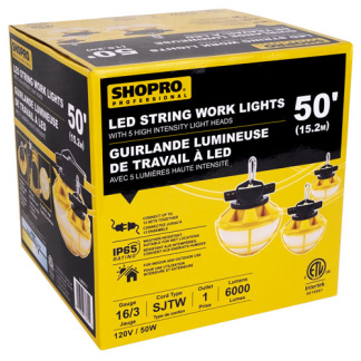 SHOPRO L002771 LIGHT STRING, LED 50' 50W