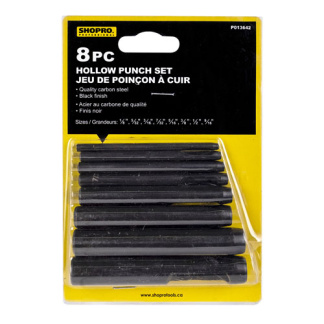 SHOPRO P013642 Punch Hollow 8 Pc 1/8" - 9/16