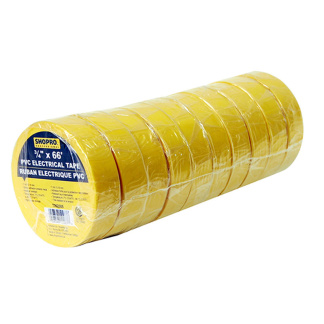 SHOPRO T002305 Tape PVC 3/4"x66' Yellow