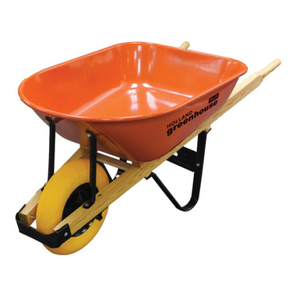 GREENHOUSE W000429N ORANGE,6CU. STEEL WHEELBARROW