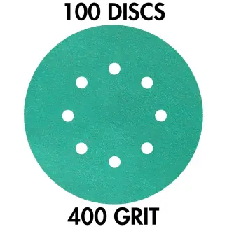 Klingspor 353160 FP 77 K T-ACT GLS5 5" H&L 8-Hole 400 Grit Sanding Discs, 100PK