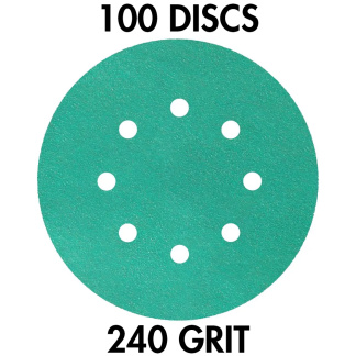 Klingspor 353162 FP 77 K T-ACT GLS5 5" H&L 8-Hole 240 Grit Sanding Discs, 100PK