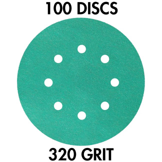 Klingspor 353169 FP 77 K T-ACT GLS5 5" H&L 8-Hole 320 Grit Sanding Discs, 100PK