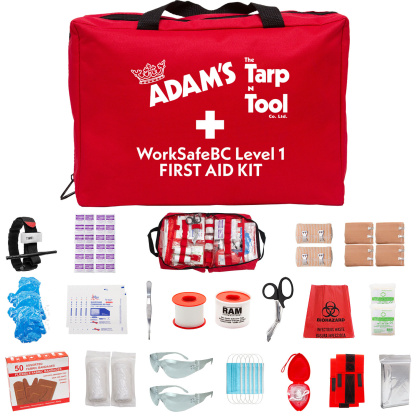 Ram International FSWCBL1 Work Safe BC Level 1 First Aid Kit, Soft Bag