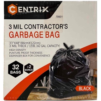 Centrix 79901 33" x 48" 3mm Puncture Proof Contractor Bags