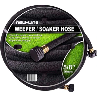 New-Line A2480063X25-24 25' Black Earth Quencher Round Weeper Garden Hose