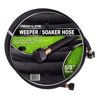 New-Line A2480063X50-24 50' Black Earth Quencher Round Weeper Garden Hose