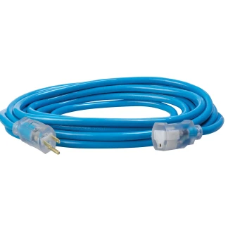 Southwire 2577SW000H 25′ Cool Blue Outdoor Extension Cord SJTW 12/3 15A