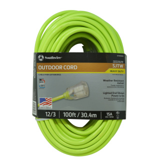 Southwire 2579SW000X 100' Green Outdoor Extension Cable