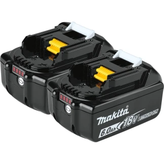 Makita 197429-0 BL1860B 18V LXT Lithium‑Ion 6.0Ah Battery Pack, 2 Piece Set