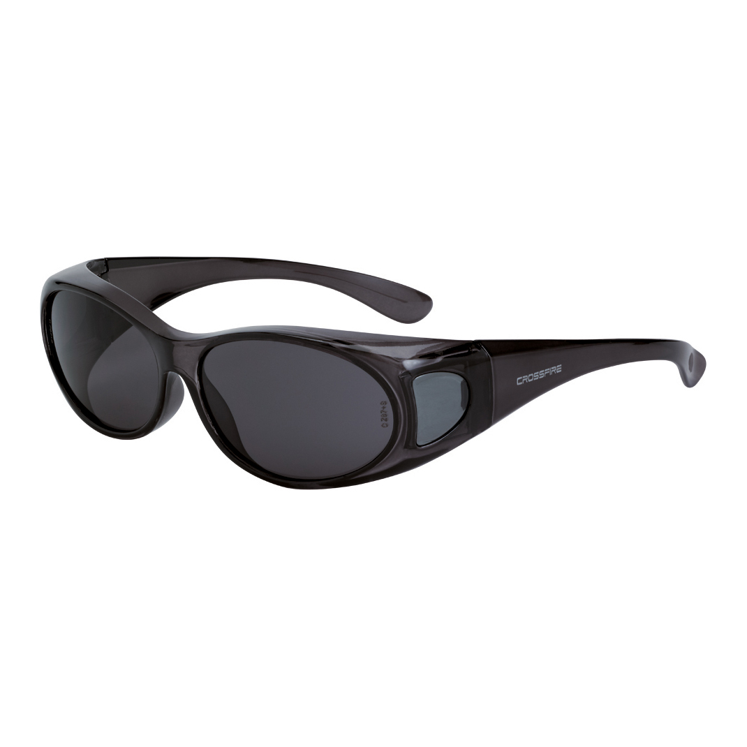 Radians 3113 Crossfire OG3 Over the Glass Safety Eyewear, Smoke Lens