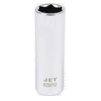 Jet 670712 1/4" DR x 12mm Deep Chrome Socket 6 Point