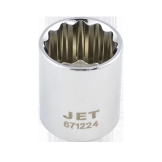 Jet 671208 3/8" DR x 1/4" Regular Chrome Socket 12 Point