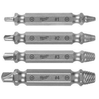 Milwaukee 49-57-9001 M2 Steel Screw Extractor Set 4PC, Double Ended