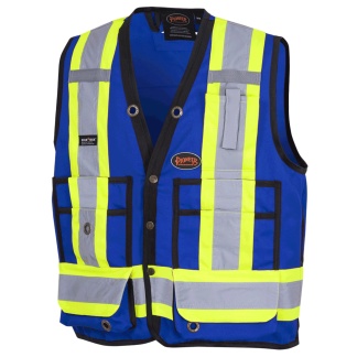 Pioneer V1010180L SURVEYOR'S SAFETY VEST HI VIZ ROYAL BLUE, LARGE