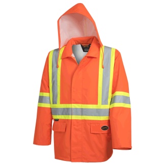 Pioneer V1081350L "The Rock" 300D Oxford Polyester Jacket with PU Coating.  Orange.  Size Large