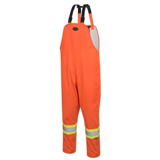 Pioneer V1082350XL "The Rock" 300D Oxford Polyester Bib Pant with PU Coating. Orange.  Size XL