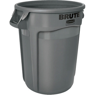 Rubbermaid FG263200GREY Brute Round Container, 32 US Gal Garbage Can