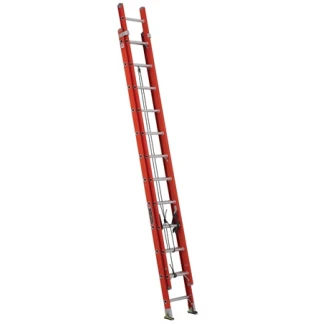 24 ft Louisville FE3224 Fiberglass Extension Ladder, Type IA, 300 lb Load Capacity