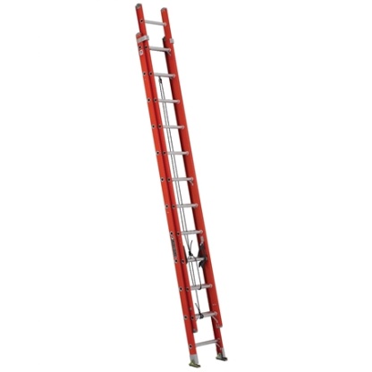 24 ft Louisville FE3224 Fiberglass Extension Ladder, Type IA, 300 lb Load Capacity