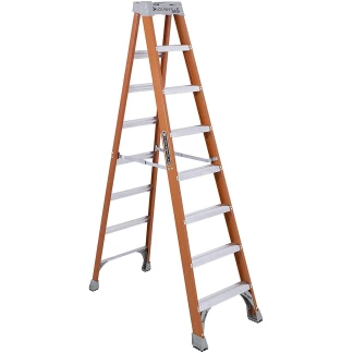 Louisville FS1508 8' Fiberglass Step Ladder, Type 1A 300lb Capacity