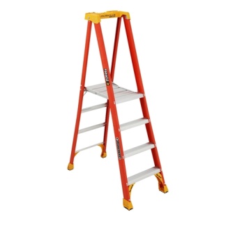 4 ft Louisville FXP1704XL Fiberglass Pinnacle Platform Step Ladder, Type IA, 300 lb Load Capacity