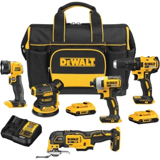 Dewalt Refurbished DCKSS521D2R 20V MAX Cordless 5pc Combo Kit With Contractor Bag