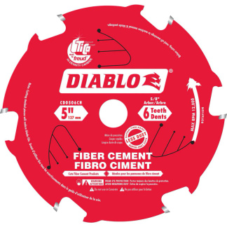 Diablo 5-inch x 6 Tooth Carbide Tipped Circular Saw Blade for Fibre Cement Cutting