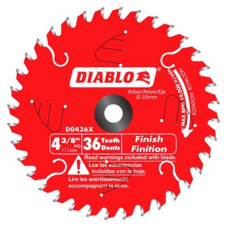 Diablo D0436X 4-1/2 in. 36 Tooth Fine Finish Saw Blade